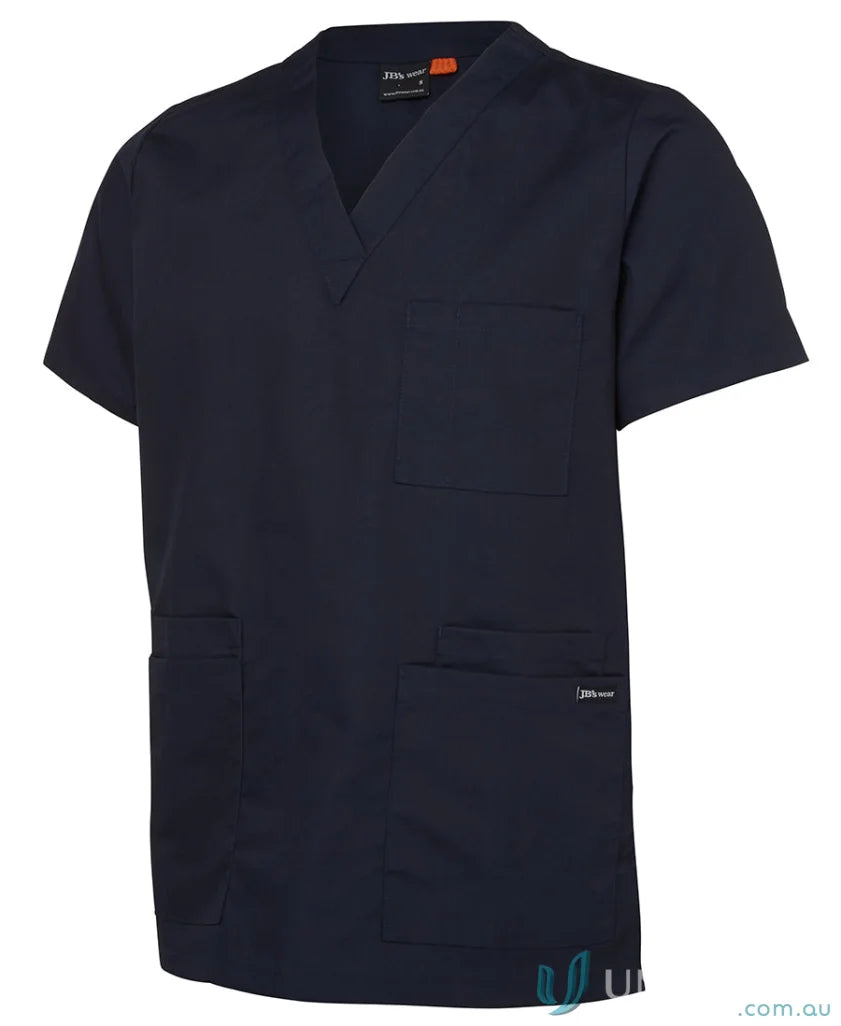 Dark blue JBs Unisex Scrubs Top with classic fit and chest pocket for medical pros