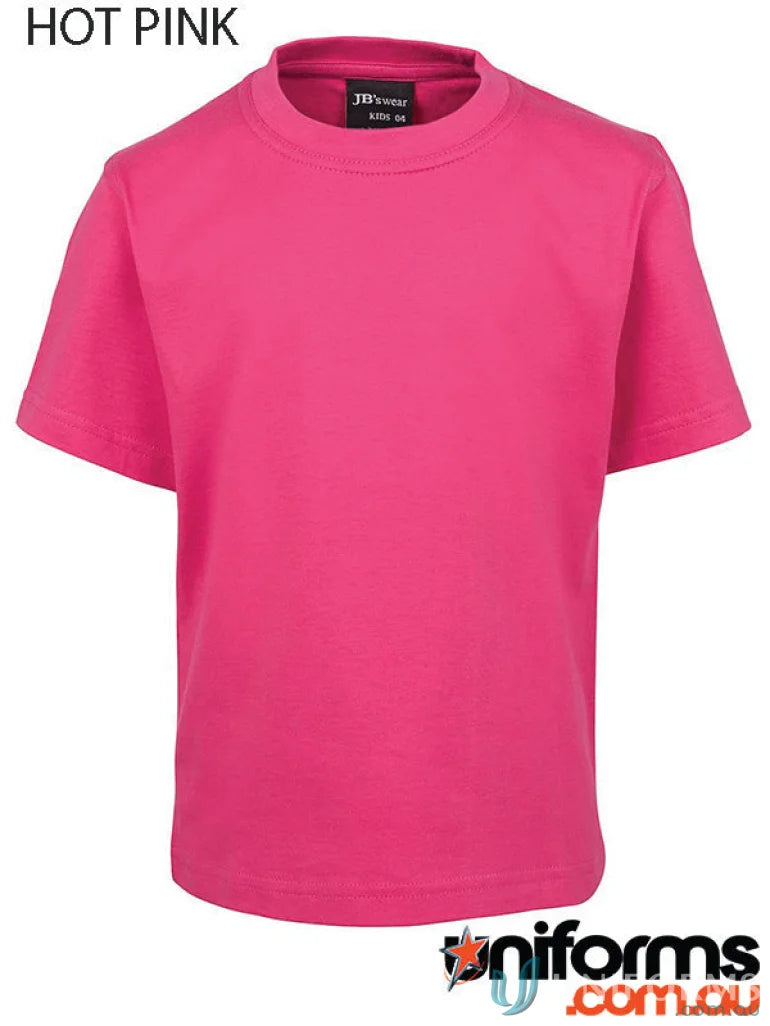 Hot pink kids tee from 1kt JBs Wear with classic fit, perfect for everyday wear