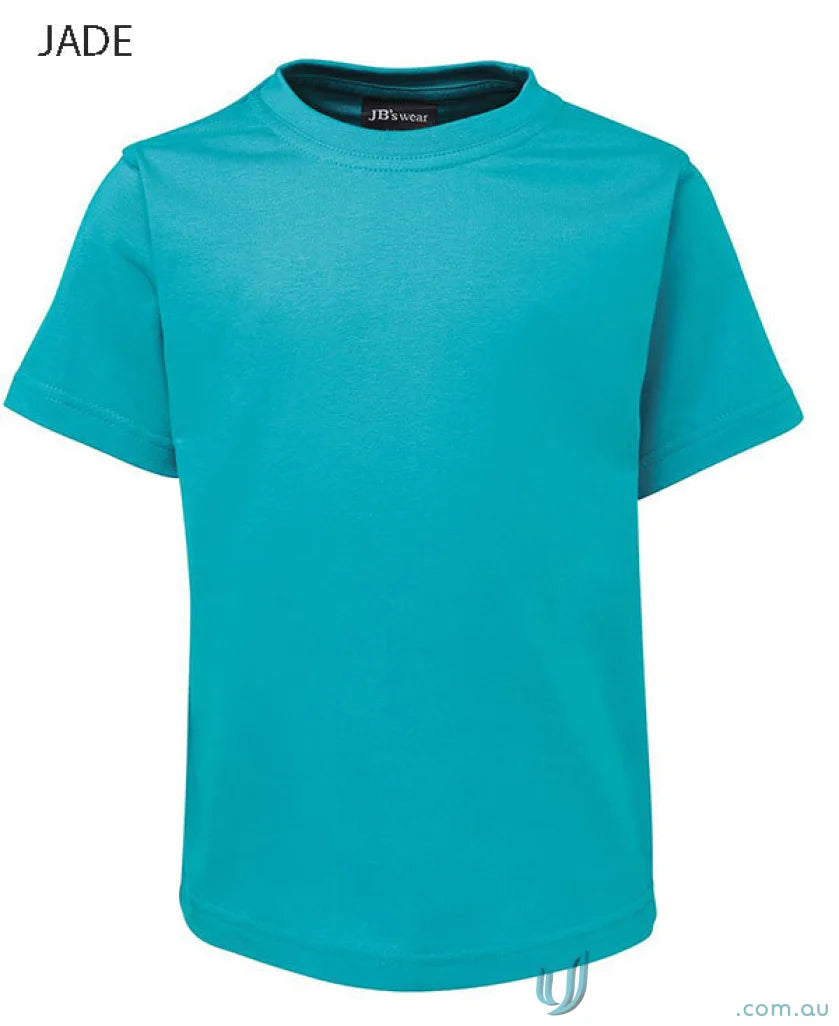 Jade-colored short-sleeved kids tee from JBs Wear 1kt with classic fit design