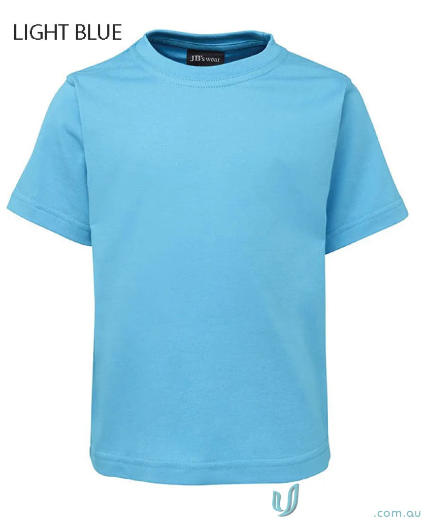 Light blue short-sleeved kids tee from 1kt JBs Wear with classic fit