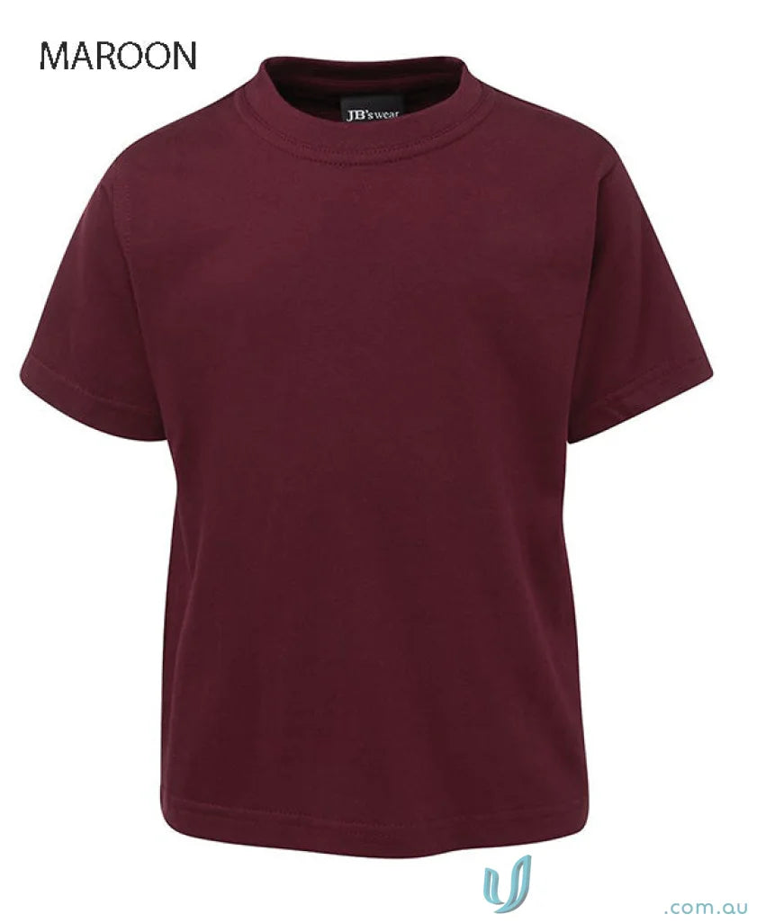 Maroon short-sleeved Kids Tee from JBs Wear Kids Tee with classic fit