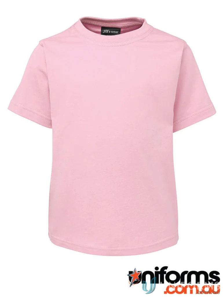 Pink short-sleeved kids tee from JBs Wear Kids Tee collection with a classic fit