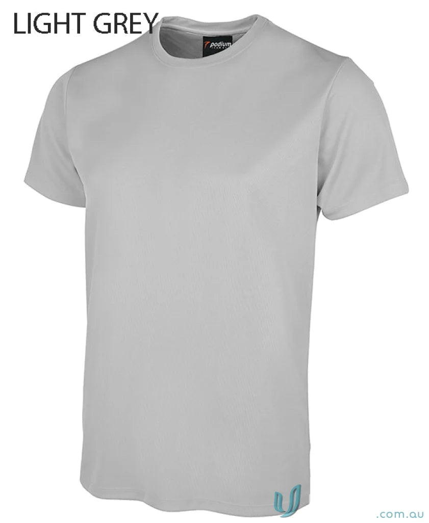 Light grey JBS Wear Podium Poly Tee with sun protection and podium cool tech