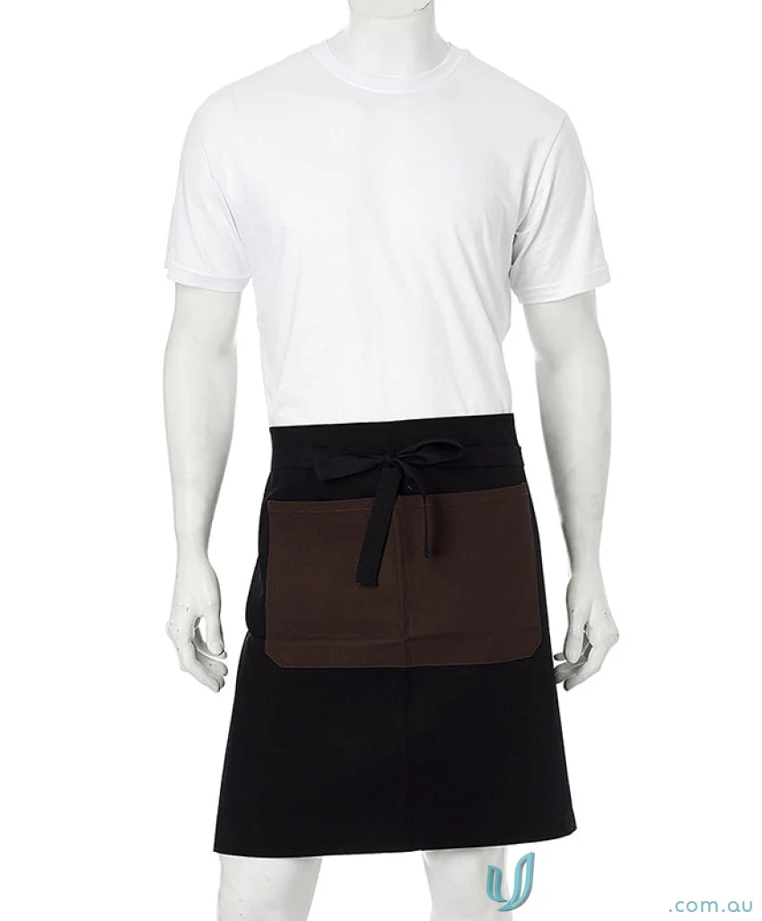 Jimmy Canvas Waist Apron in sage green cotton canvas with brass rivets and webbing ties