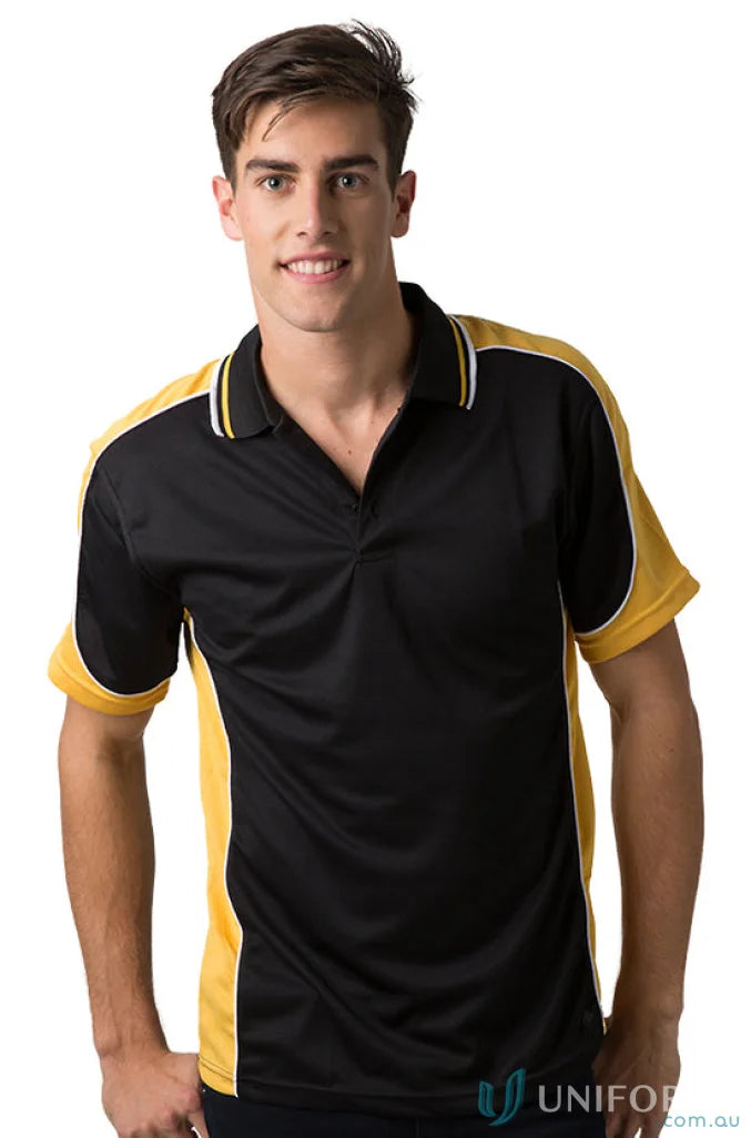Kids Auburn Polo featuring cooldry moisture management technology and stylish black and gold design