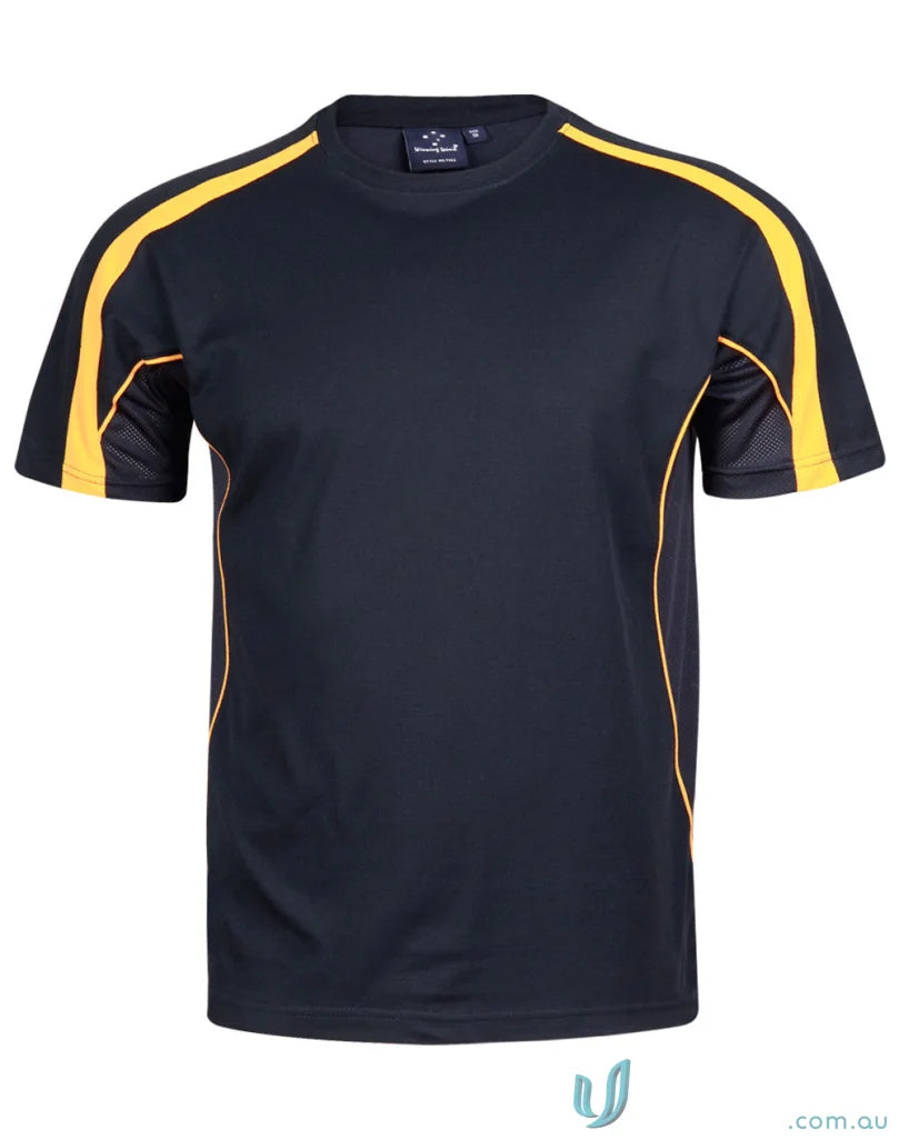 Kids Legend Tee black and yellow athletic t-shirt perfect for sports uniforms
