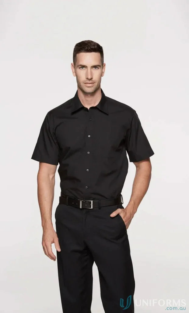 Aussie Pacific 1910S Kingswood SS Shirt in black front product image