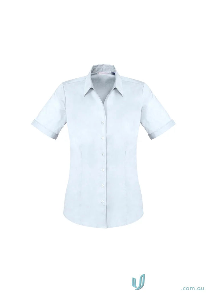 Light blue womens Monaco short sleeve Bentleigh SS shirt from Biz Collection Ladies
