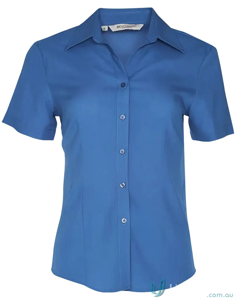 Blue short-sleeved Winning Spirit Ladies CoolDry Health Shirt, stay cool and fresh
