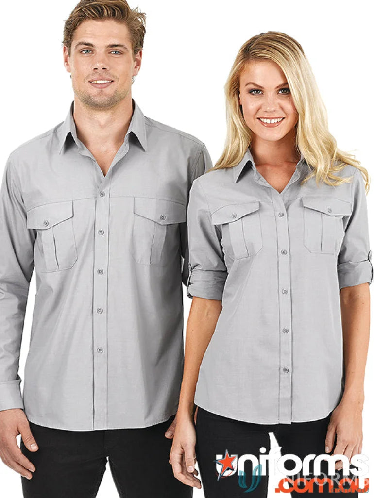 Matching gray ladies Jasper Long Sleeve Shirts for a stylish look