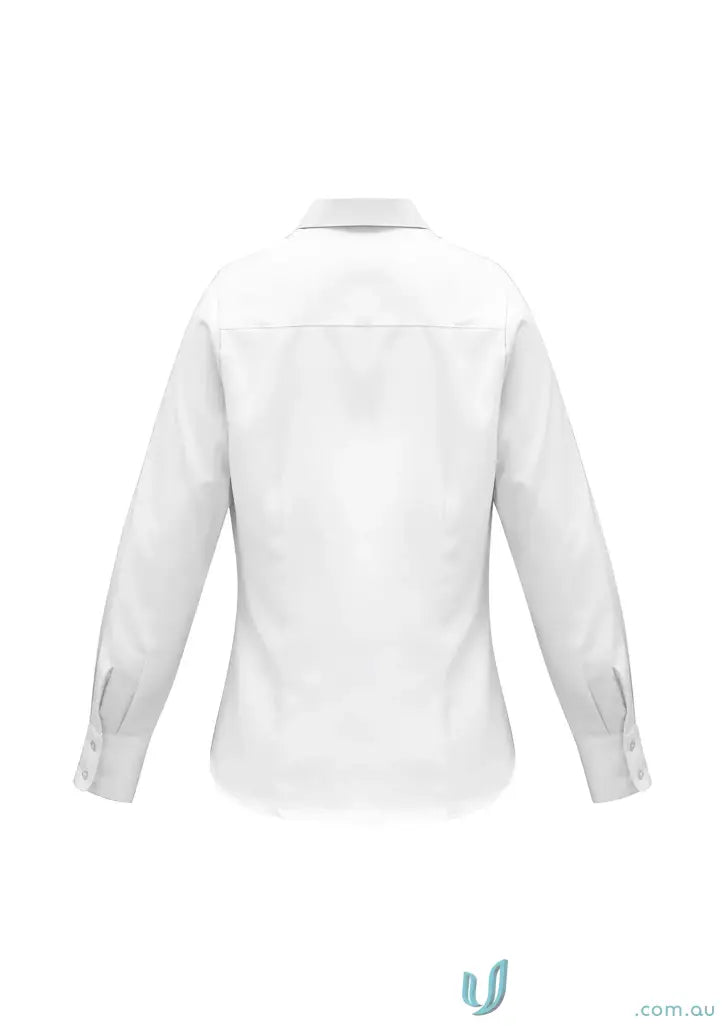 Womens luxe long sleeve premium cotton shirt with classic collar and cuffs