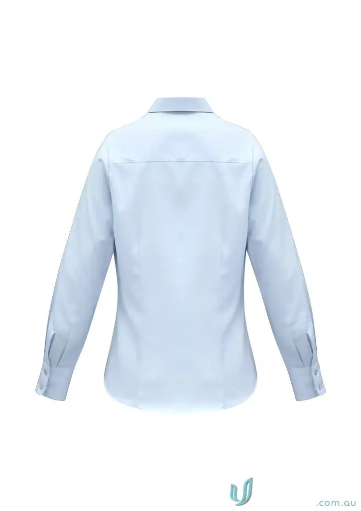 Light blue womens luxe long sleeve premium cotton shirt from Ladies Luxe Premium Cotton LS Shirt