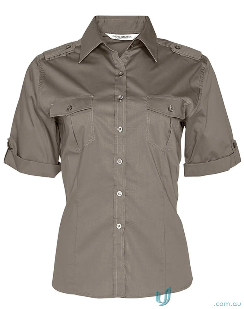 Khaki military shirt for women, M8911 Womens Short, perfect for winning spirit ladies