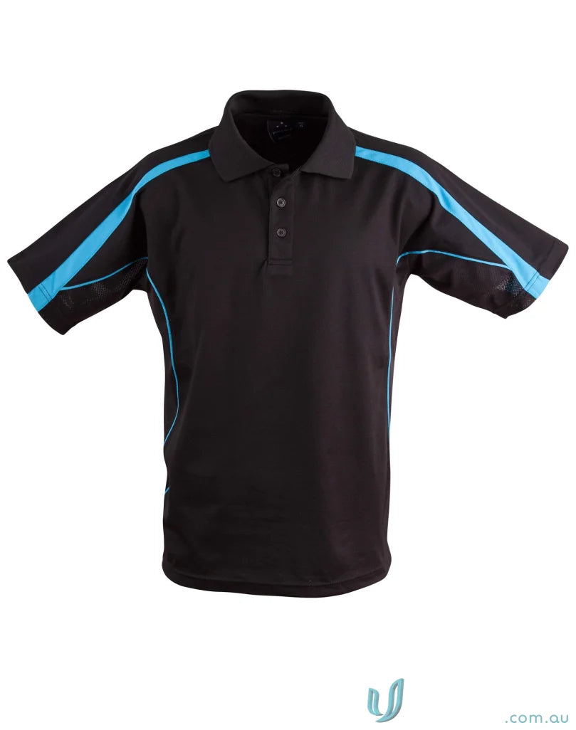 Black Legend Polo with blue accents, PS53 Legend Mens Truedry short sleeve polo