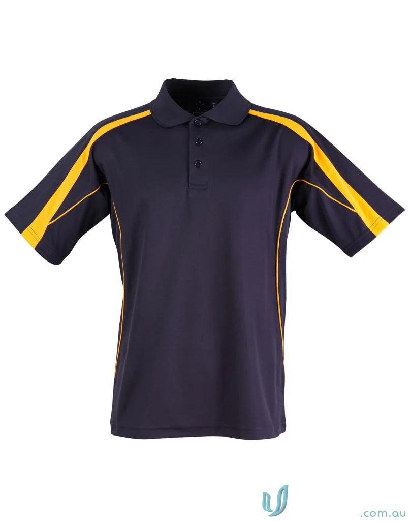 Navy Legend Polo mens short sleeve polo with gold accents for ps53 Legend Mens Truedry