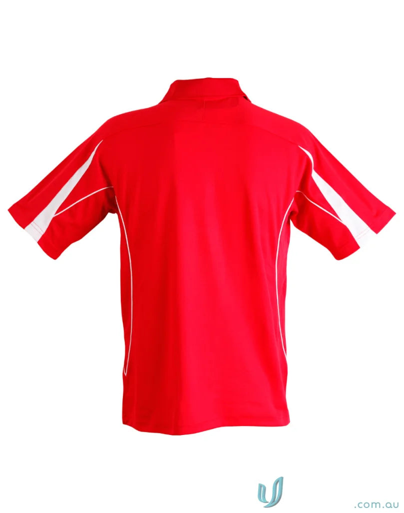 Red and white short-sleeve polo shirt from PS53 Legend Mens Truedry collection