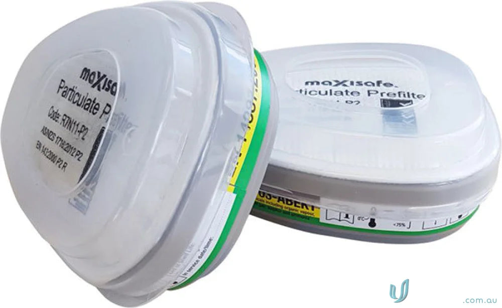 Maxiguard silicone gas filter cartridges for uniforms in the ABEK P2 filter combo