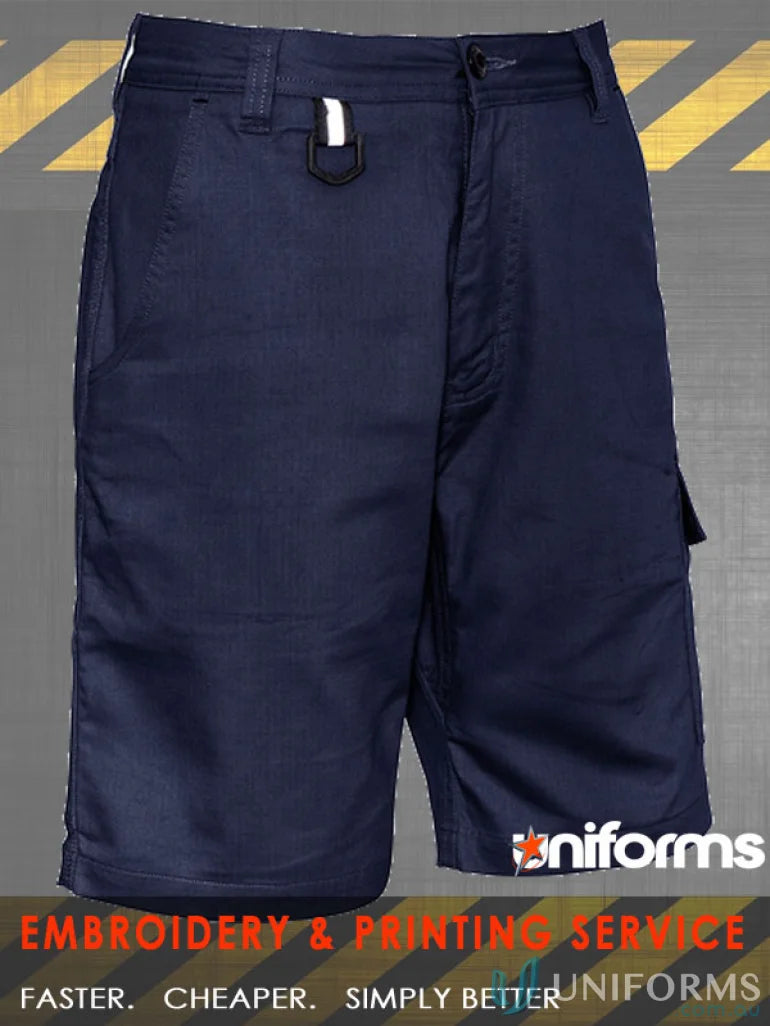 Navy blue Syzmik Mens Rugged Cooling Vented Shorts ZSZ505 Vented suitable for work
