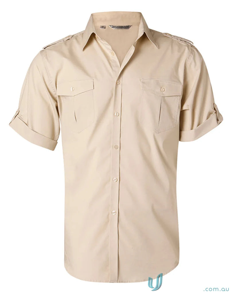 Khaki military shirt M7911 Mens Short Benchmark SS Military short-sleeved button-down shirt