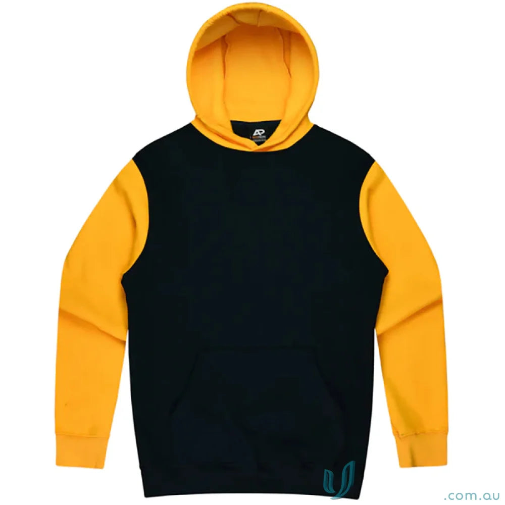 Black and yellow Monash Hoodie in 7XL, perfect for uniforms and workwear