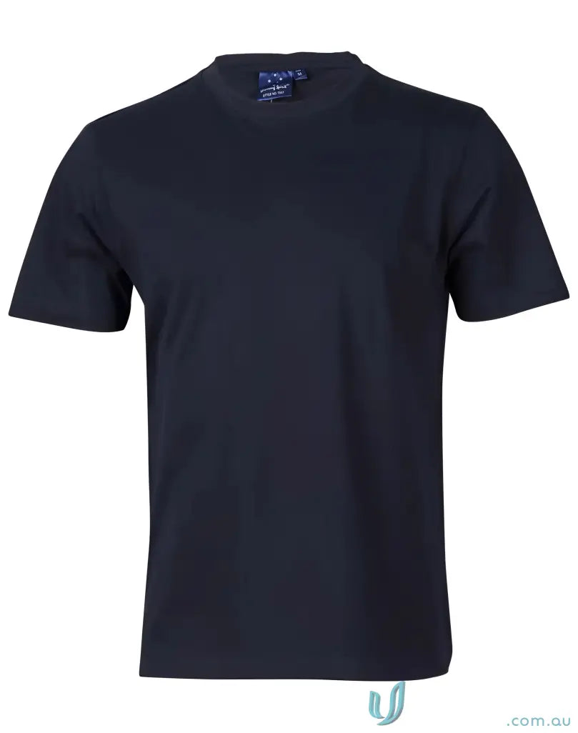 Navy blue short-sleeved T-Shirt made of combed cotton for youth uniforms or workwear