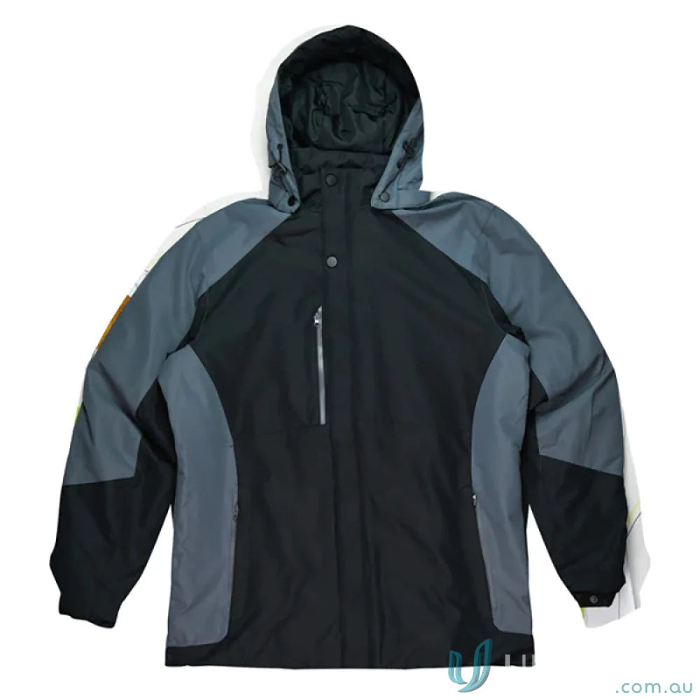 Napier Mens Jacket in black and gray hooded zip workwear for uniforms
