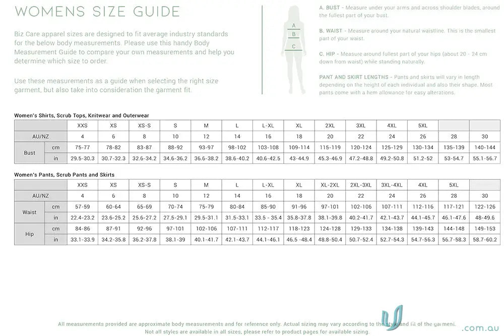 Women’s clothing size guide with measurements for pink happy feet comfort socks ccs250u