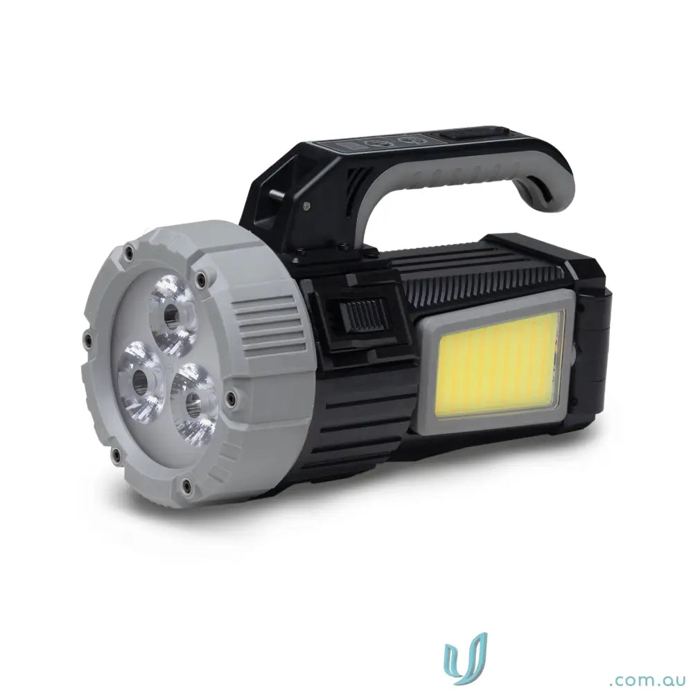 branding torch IGOBT OptiBeam High‑Intensity COB Search Light Torch – Durable Black/Steel Grey