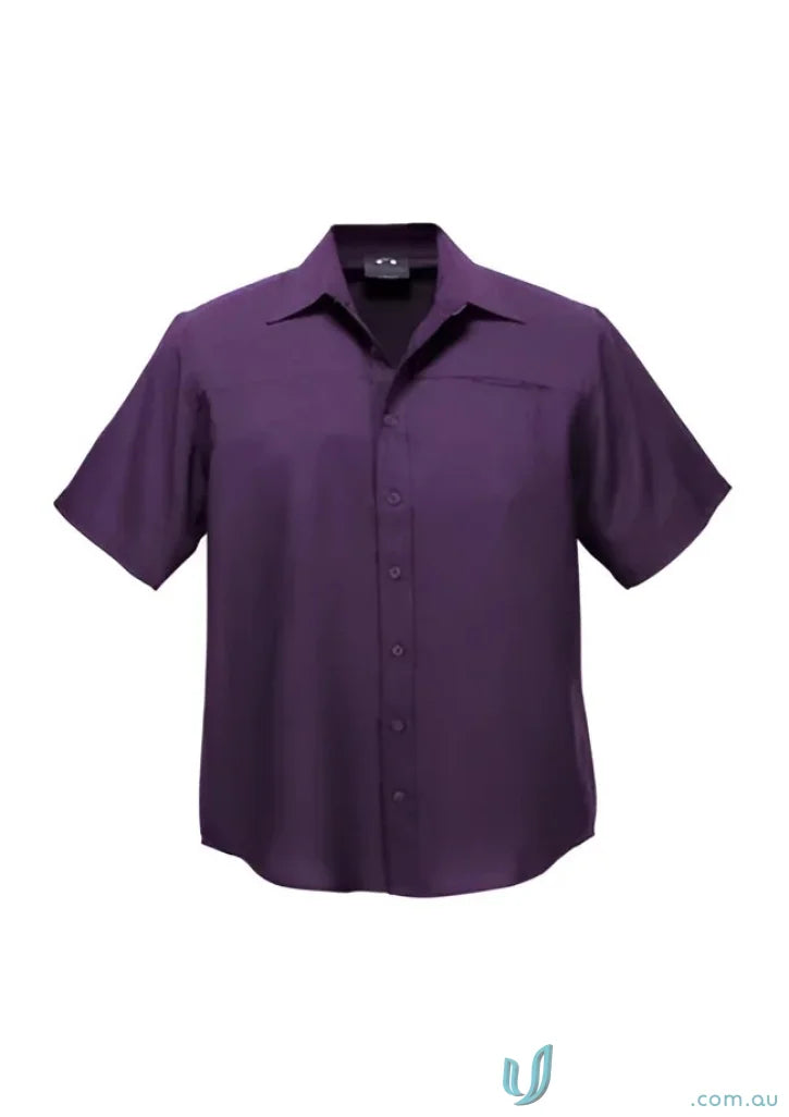 Purple short-sleeve Oasis Shirt for men, perfect mens Oasis short sleeve style