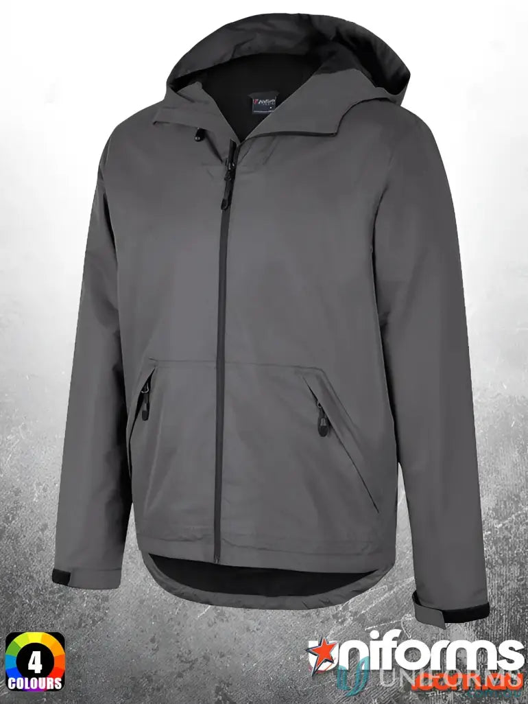 Gray hooded Podium Tech Jacket from JB’s Podium Tech to stay warm in style