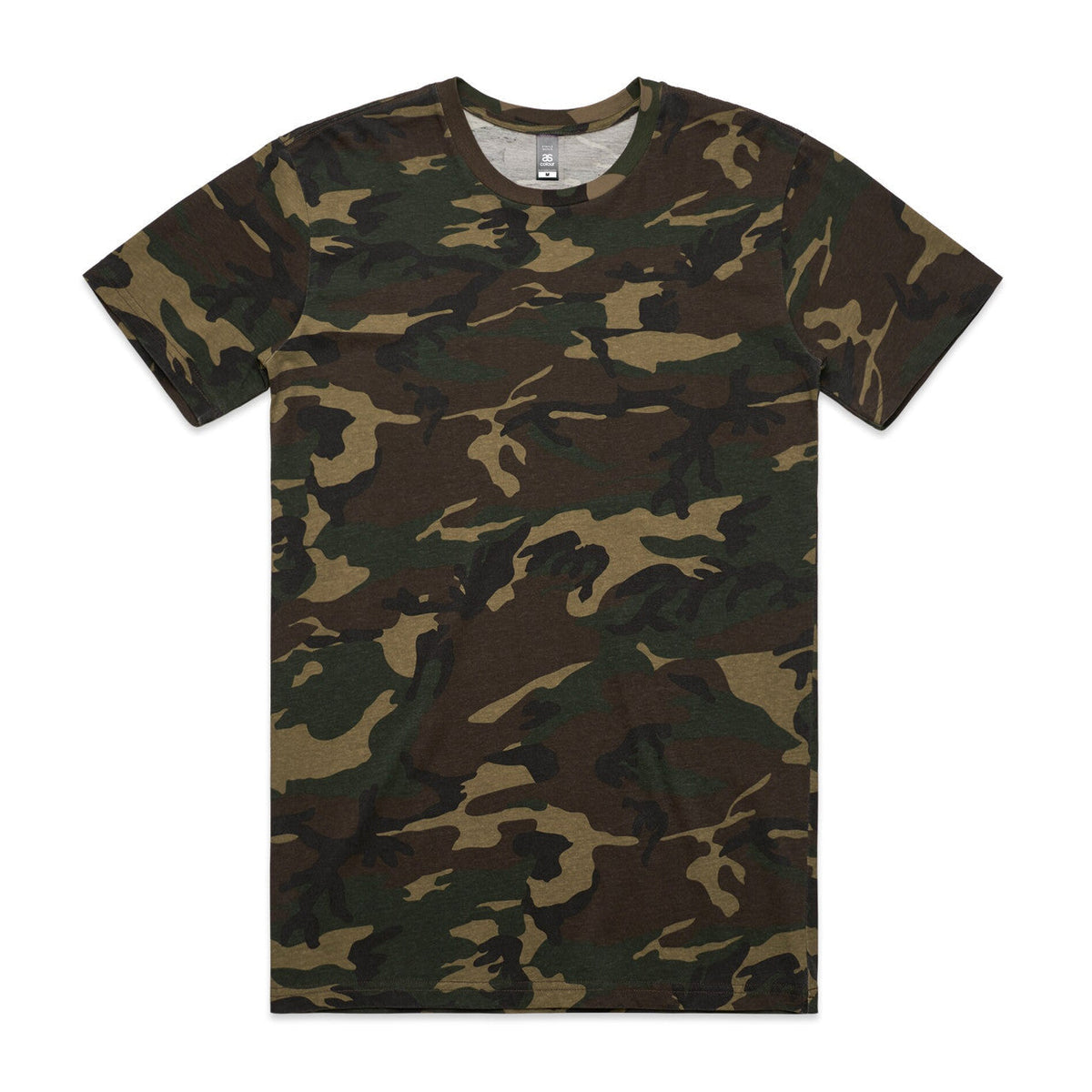 Camouflage t-shirt with short sleeves and crew neck, made of cotton.