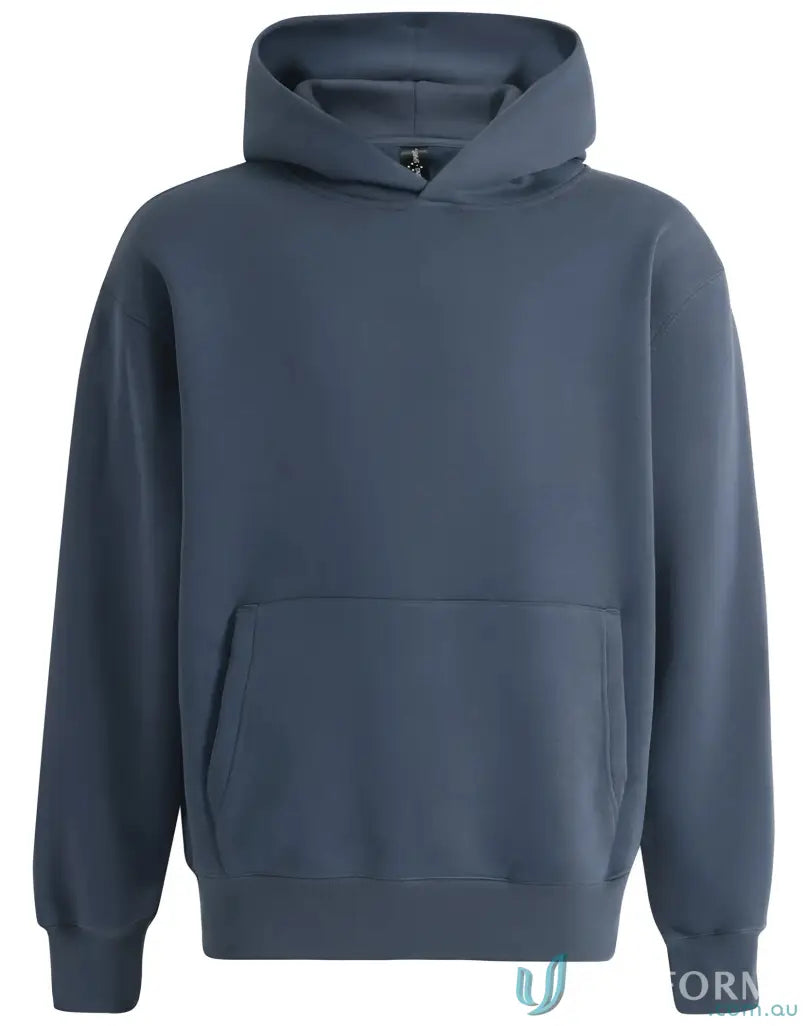 Solid blue fleece hoodie cvc made with recycled polyester premium fleece oversized fleece hoodie