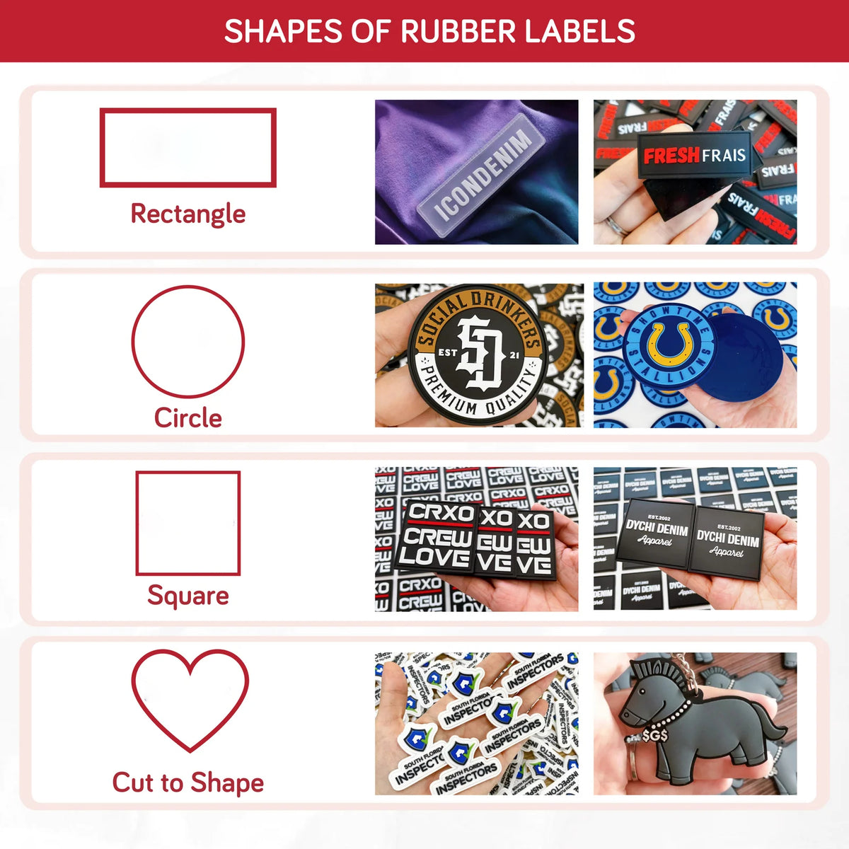 Transfer Cap Rubber Labels