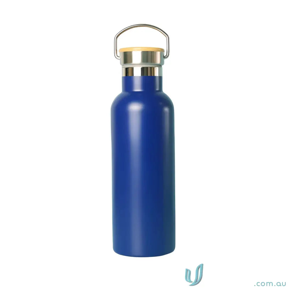 Blue stainless steel Shadow 500ml water bottle with handle for on-the-go hydration