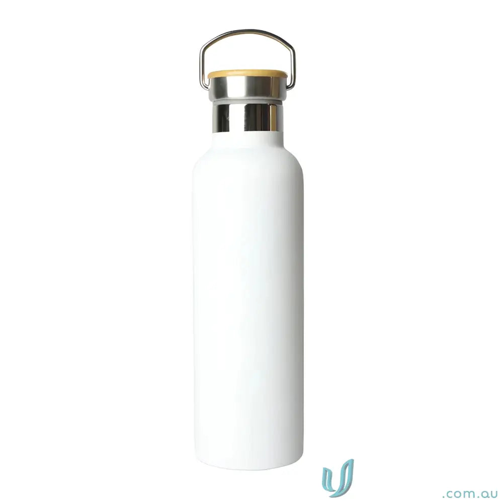 White metal water bottle with shadow 750ml stainless steel twist-off cap design