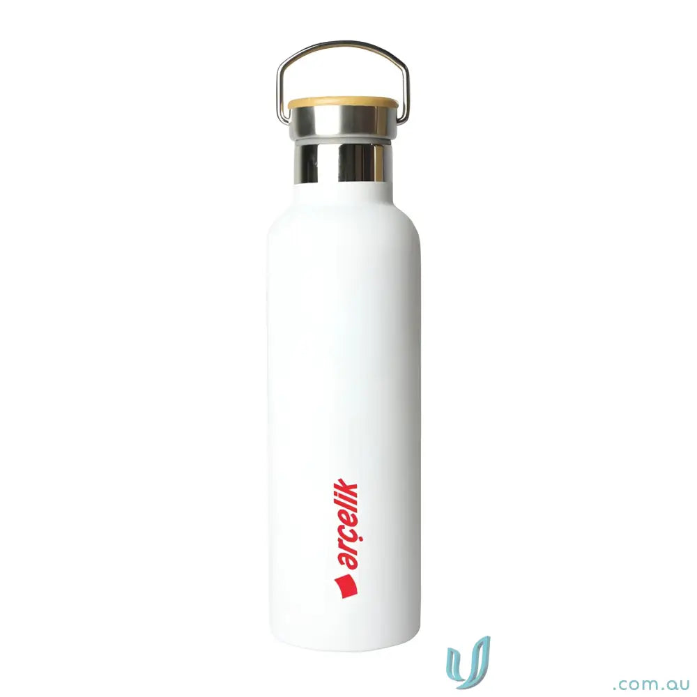White metal water bottle with twist-off cap for Shadow 750ml Stainless Steel hydration