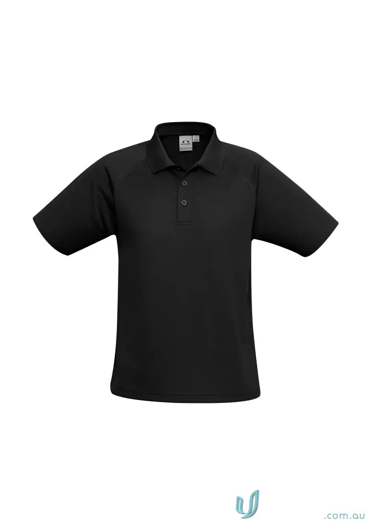 Black short-sleeved polo shirt from Sprint Polo collection, P300MS Mens Biz Cool