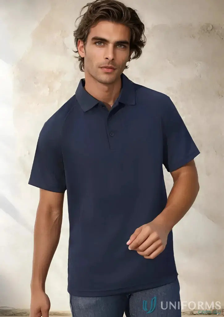 Navy blue Polo shirt from Sprint collection P300MS mens Biz Cool style