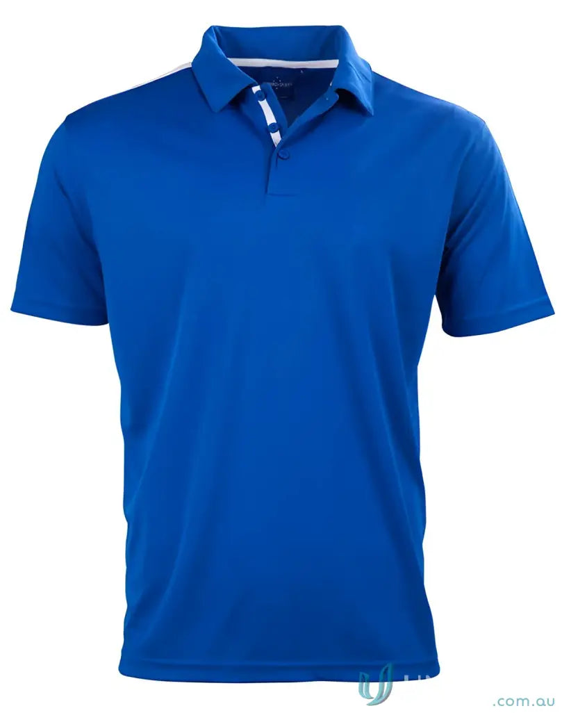 Blue short-sleeved ps83 Staten polo shirt from the Rapid Cool Contrast collection