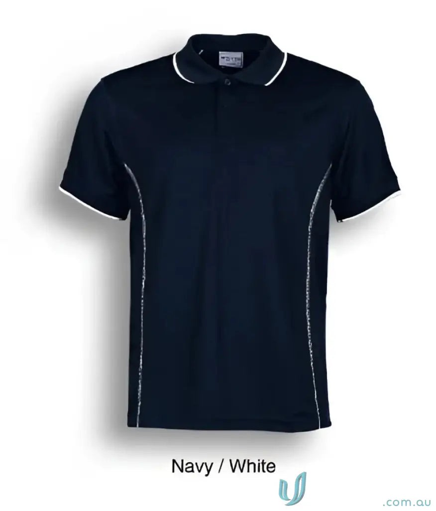 Bocini CP0910 Stitch Polo - Large Sizes in Navy/White