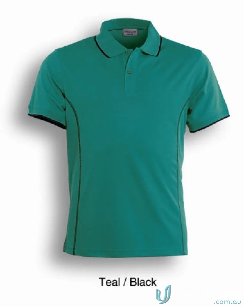 Bocini CP0910 Stitch Polo in Teal/Black