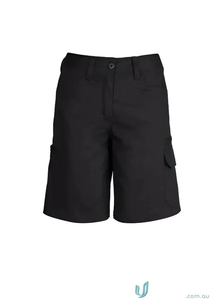 Black cargo shorts from Syzmik Womens Plain Utility Short ZWL011 for unbeatable comfort