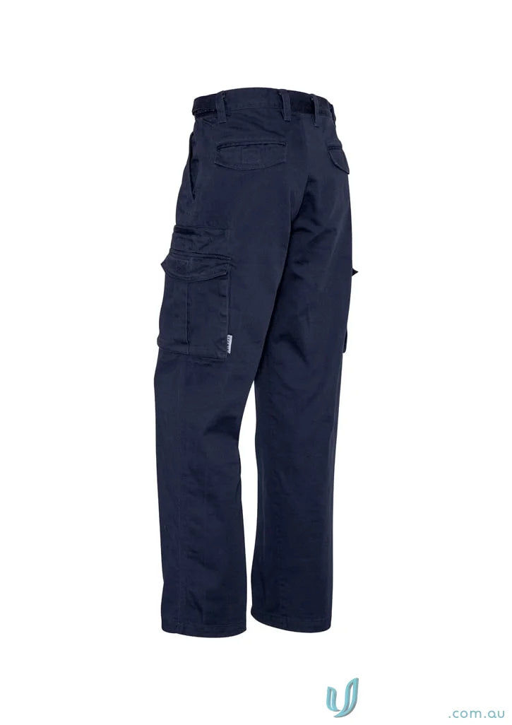 Navy blue Syzmik mens cargo pants with reinforced stress points, style cargo pants zp501