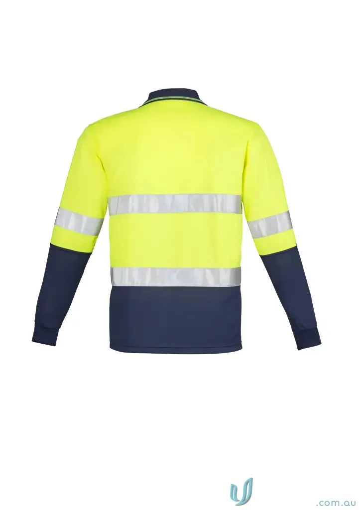 Syzmik Mens Vis Spliced Long Sleeve Hoop Taped Work Shirt in high-visibility style