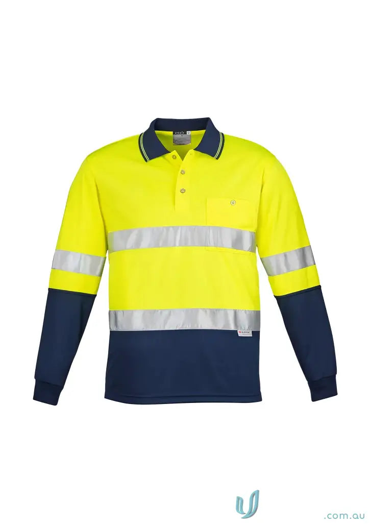 Syzmik Mens Vis Spliced Long Sleeve Hoop Taped Work Shirt for safety and visibility