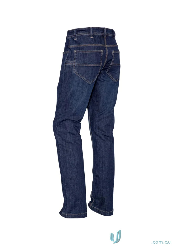Dark blue Syzmik Womens Stretch Denim Work Jeans ZP707, comfy stretch denim work jean