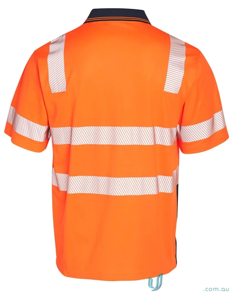 Orange high-visibility short-sleeved shirt from Truedry® Biomotion Segmented Safety Polo