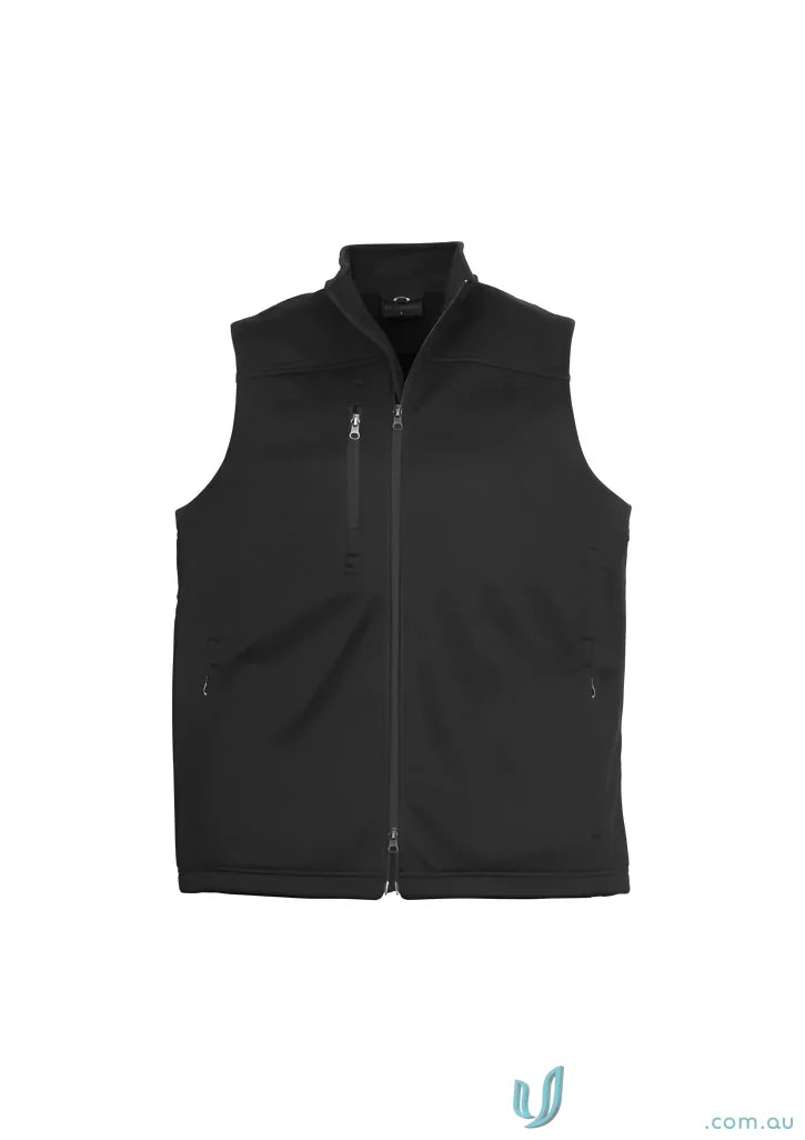 Mens softshell vest from Biz Tech, stay warm in this black full-zip vest