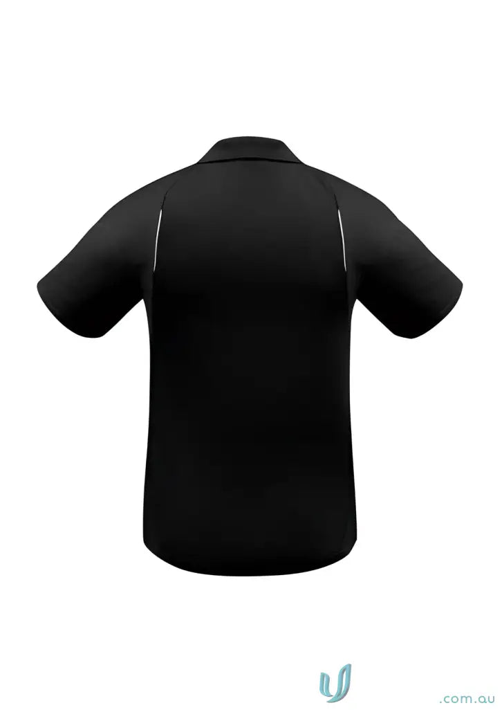 Black short-sleeved polo shirt from United Polos modern fit biz collection UTD P244MS