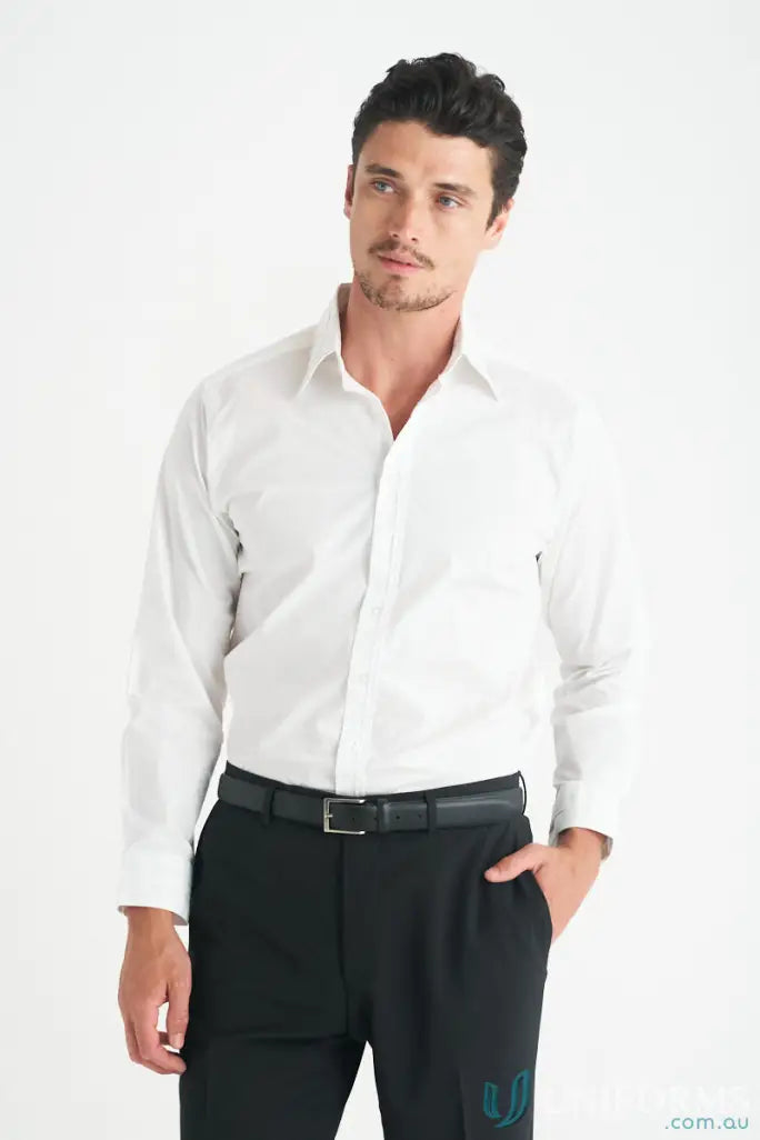 Man wearing Vegas L/S Shirt, stylish workwear shirt for uniforms or casual fits